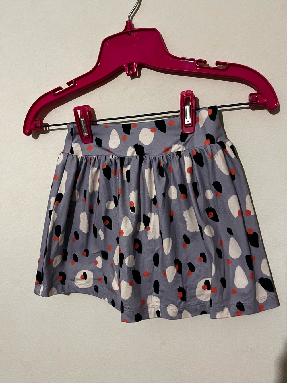 Hannah Anderson Girls' Grey Printed Skirt with Abstract Dot Pattern